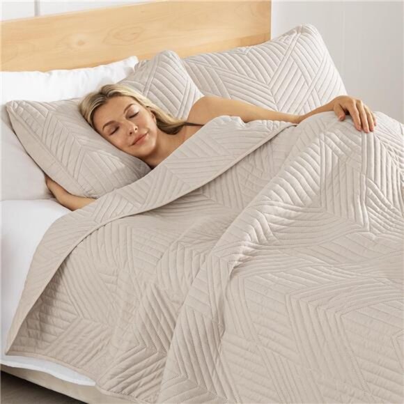 Ultrasonic Full Queen Quilt Bedding Set, Lightweight Brich - Picture 4 of 7